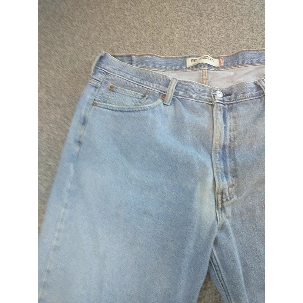 Levis 550 Relaxed Fit Mens Light Wash Blue Denim Jeans W40 L29 Tapered Leg